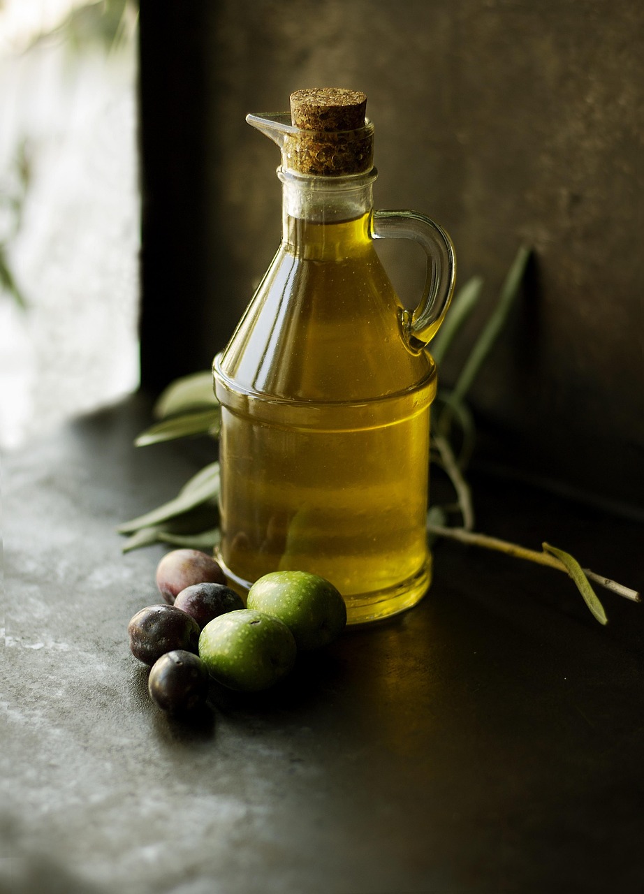 Royalty-free olive oil bottle